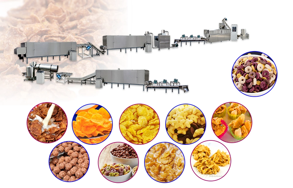 Automatic Corn Flakes Breakfast Cereal Making Machine Corn Flakes Processing Line Corn Flakes Breakfast Cereal Production Line with High Quality